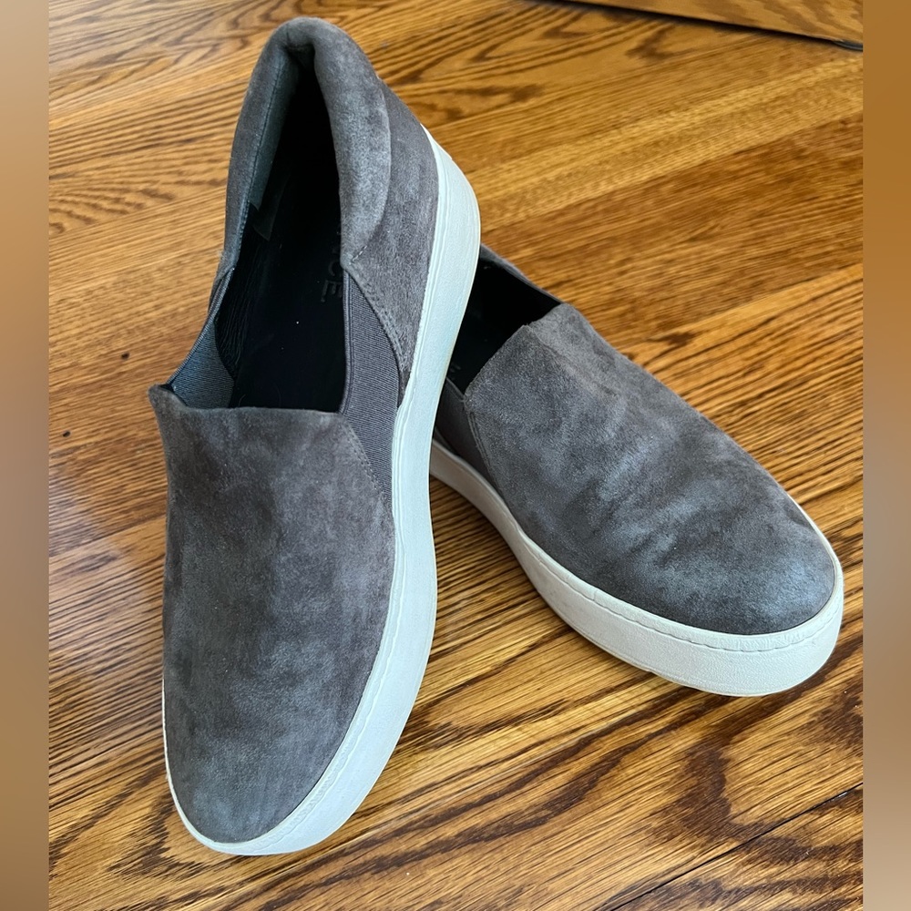 Vince Warren Slip On Platform Suede Sneakers